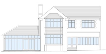 Proposed SW elevation drawing